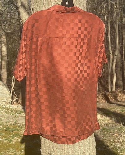 $248 Lahgo Lunya Men's 100% Washable Silk Red Checkered Top Short Pajama Set S - Picture 16 of 18