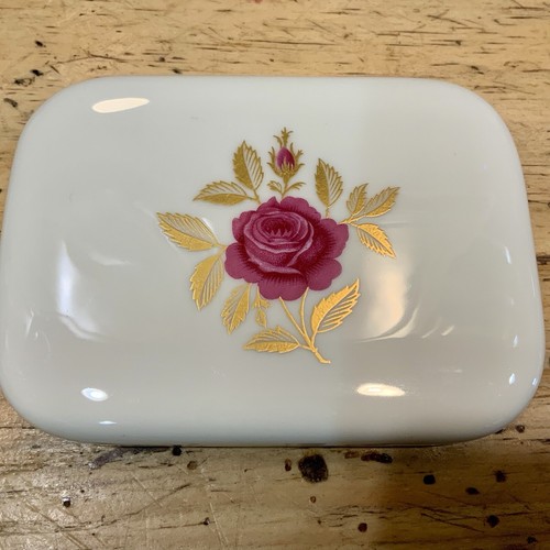 Portasigarette vintage Lenox Rhodora W332 portasigarette bordo oro floreale USA VINTAGE - Foto 8 di 15