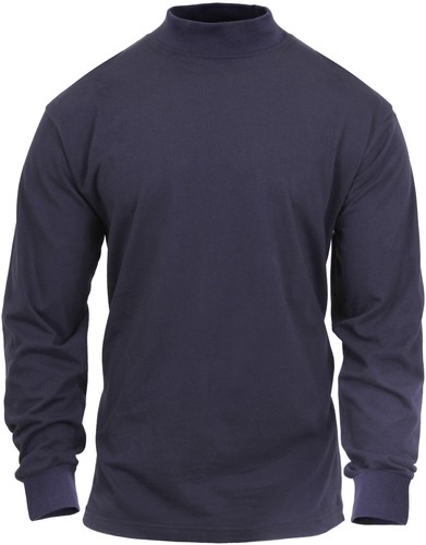 Turtleneck Warm High Collar Neck Uniform Top Long Sleeve Mock Shirt Sweater - Picture 9 of 18