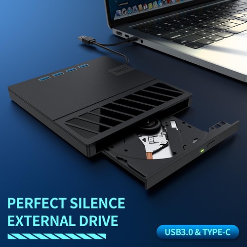 7-in-1 Multifunctional External DVD Drive USB 3.0 Type-C CD/DVD RW Optical Drive - Picture 6 of 7