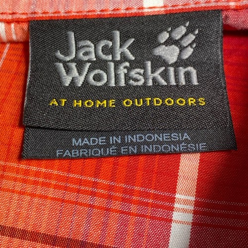 Jack Wolfskin Outdoor Shirt Women's Size XL Orange Plaid Roll Tab Short Sleeve - Picture 10 of 13