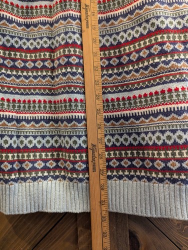 Hanna Andersson Sweater Dress Girls 160 US 14-16 Fair Isle Nordic Blue Gray - Picture 11 of 12