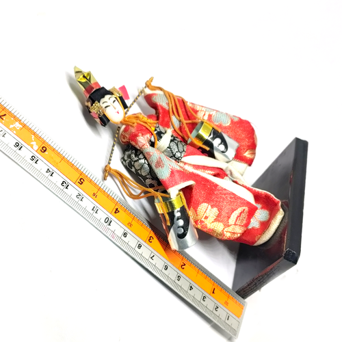 Muñeca de tela japonesa hecha a mano adorno estatuilla artesanía tradicional arte popular juguete - Imagen 10 de 12
