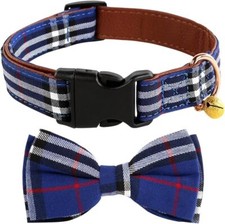Dog Collar Bow Tie Adjustable Pet Collar Stylish Pattern Dogs Cats