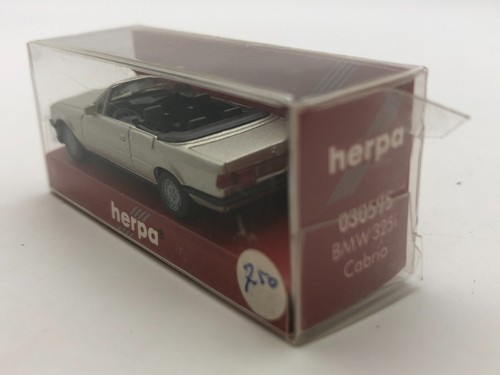 HERPA 030595 BMW E30 325i CABRIOLET -SILVER H0 1:87-GOOD IN BOX - 362 - Picture 3 of 5