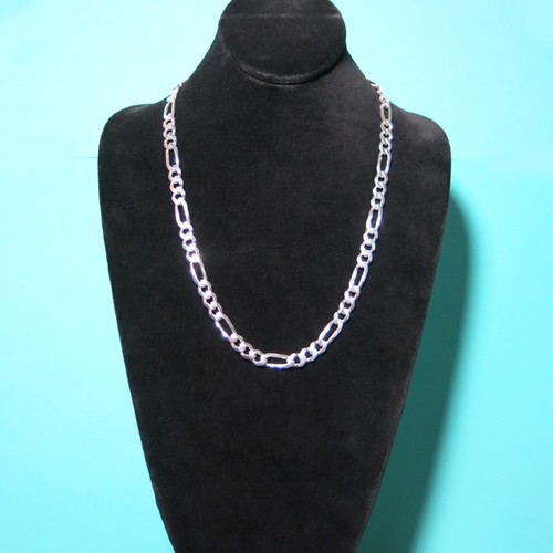 925 Sterling Silver Figaro Mens Boys Chain Necklace .925 Italy All Sizes - Picture 3 of 8