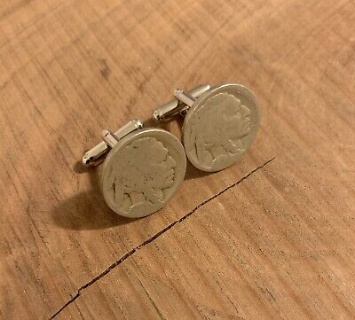Handmade Vintage Buffalo Indian Nickel coin cuff links Handmade Vintage Buffalo Indian Nickel coin cuff links