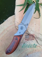Mil-Tec German Wooden Handle Pocket Knife Jack Knife