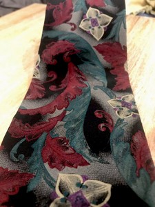 Karl-Lagerfeld-Tie-100-Silk-Men-039-s-Necktie-Floral-Natural-Pattern-Green-Red