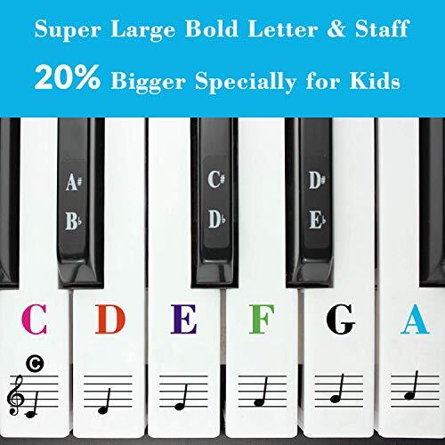 Piano stickers Removable Keyboard Stickers for 88/61/54/49/37 88 Keys Colorful - Bild 6 von 7