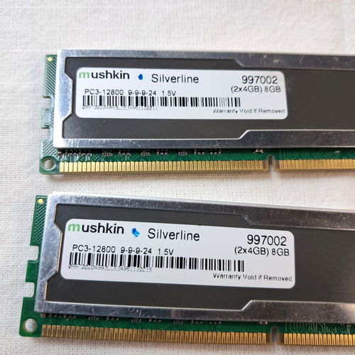 LOT OF TWO Mushkin Silverline 4GB RAM DDR3 *8GB TOTAL* 997002 - Picture 2 of 10