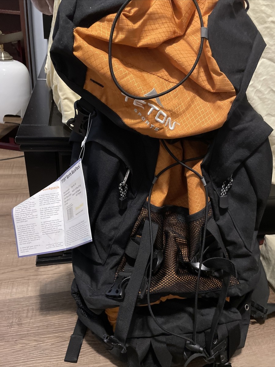 TETON Sports Scout 3400 Internal Frame Hiking Camping Black Orange