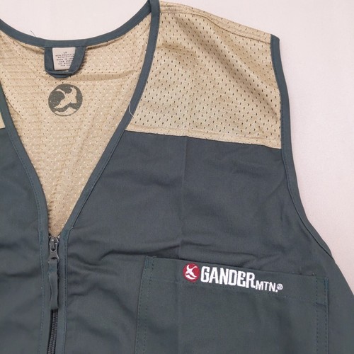 Gander Mountain Fishing Hunting Outdoor Vest - Green and Tan Breathable - Large - Picture 2 of 9