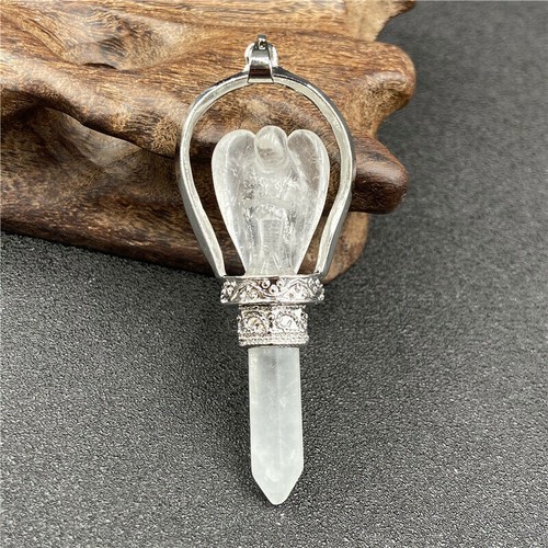 Piedra preciosa chakra péndulo ángel de cristal natural curación radiestesia - Imagen 8 de 19