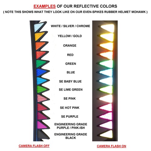 Reflective DECALS For Even-Spikes Rubber Helmet Mohawks Dirtbike Motorcycle Bike - Picture 2 of 9