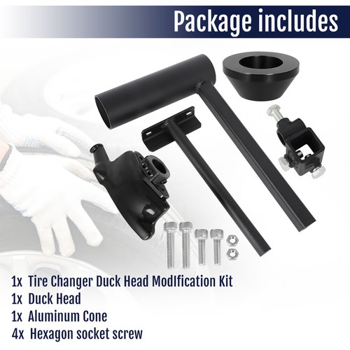 Manual Tire Changer Kit (with Cone) Attachment Duck Head Mount Wheels Up to 22" - Picture 8 of 18