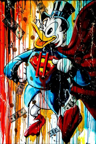Pop Art Donald Duck Comic Leinwand Bilder Wandbilder - Hochwertiger Kunstdruck - Bild 2 von 8