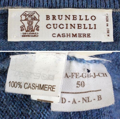 Brunello Cucinelli 100% Cashmere 1/2 Zip Sweater - Blue - S - $1350 Retail - Picture 12 of 18