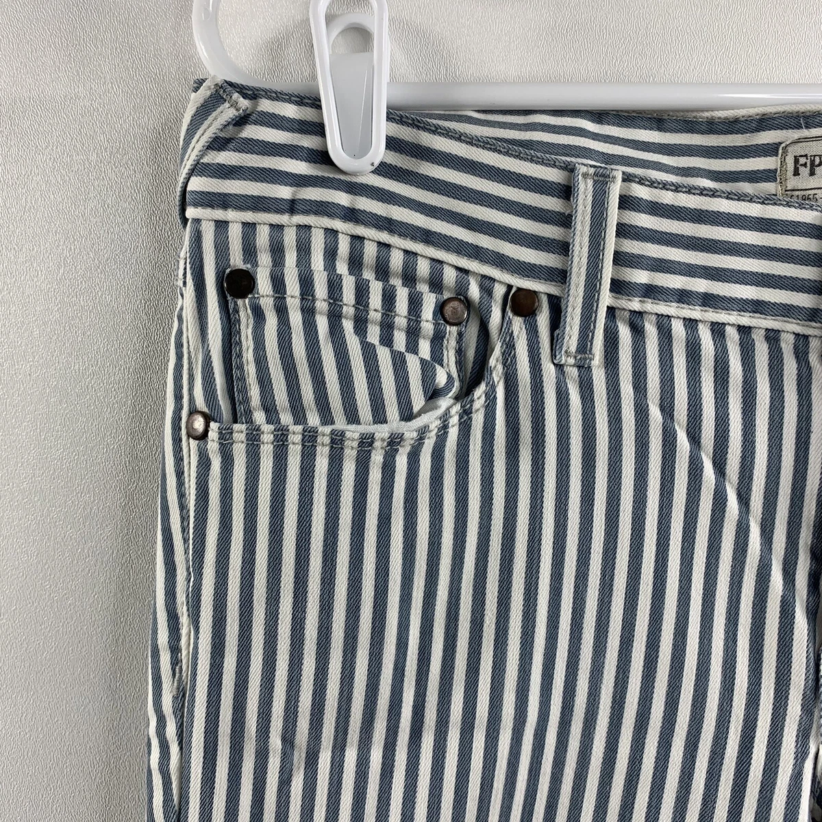 Blue and sale white striped jeans
