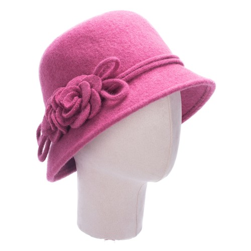 Frauen Retro Weiche Strick Wolle Cloche Eimer mit Seitlichen Blumenhut A466 - Bild 49 von 72