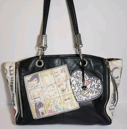 BRIGHTON FASHIONISTA TOM CLANCY SUPER GLAM CHIC HAUTE COUTURE PARIS LARGE TOTE - Picture 3 of 17