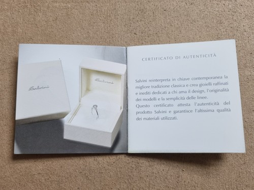 Salvini white leather ring box complete with warranty blank in good condition - Picture 17 of 20