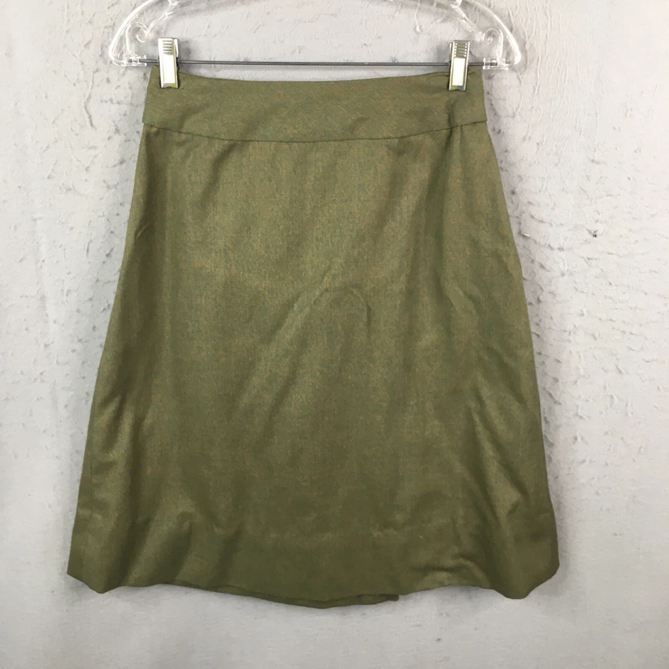 Falda Vintage Hecha a Mano Mujer Pequeña Verde Oficina Carrera Años 60 Retro Envoltura Preppy Foto 3 de 4