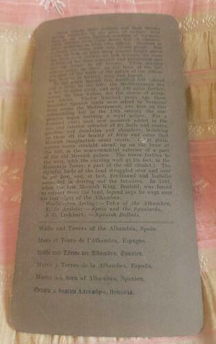 Stereoview Underwood Walls And Towers Of Alhambra Darro River Granada Spain #3 - Picture 5 of 5