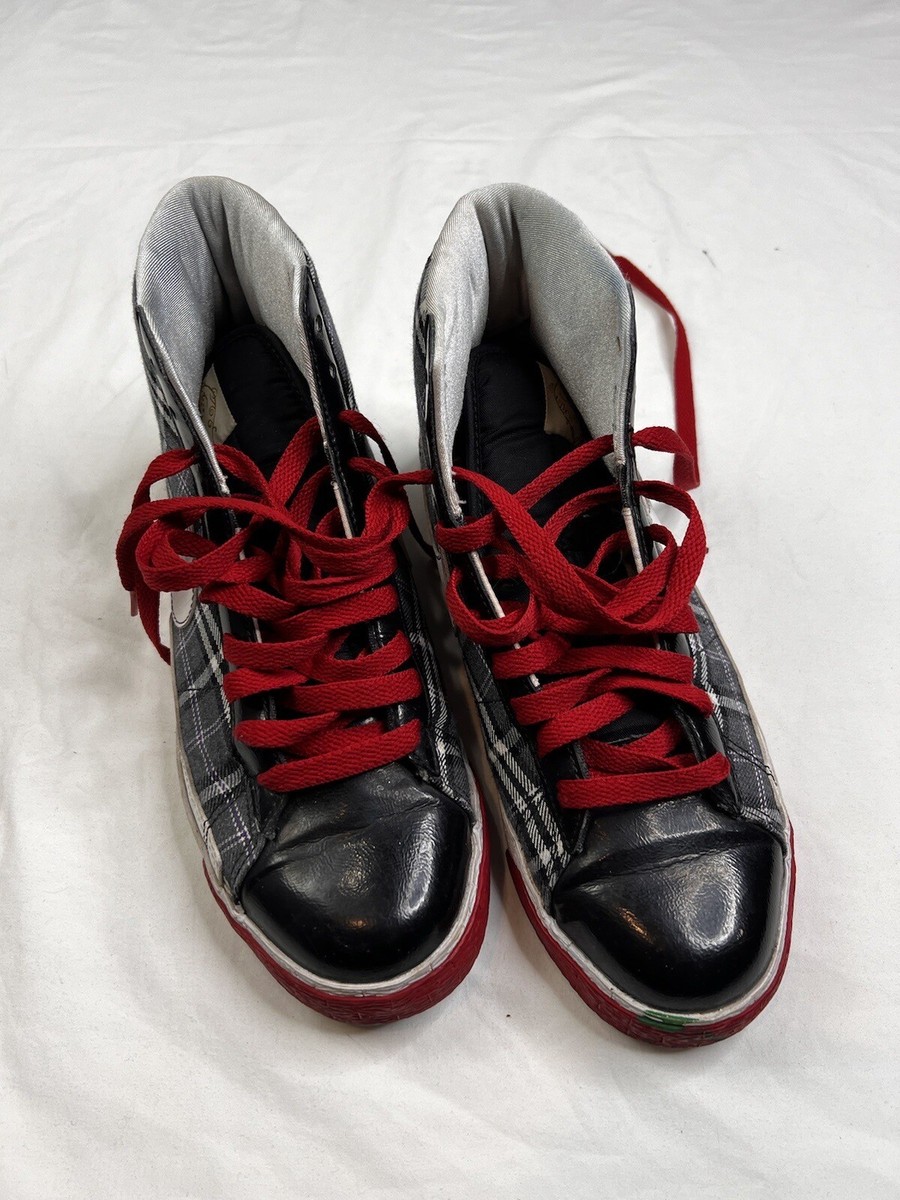 Nike Blazer Hotpot Plaid Womens Size 8 Red Gray White Black