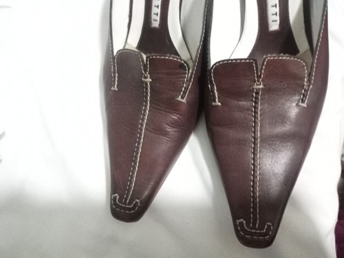 FRATELLI ROSSETTI WOMEN'S POINTED SLIP - ON PUMPS DARK BROWN SIZE 6 - Picture 4 of 17