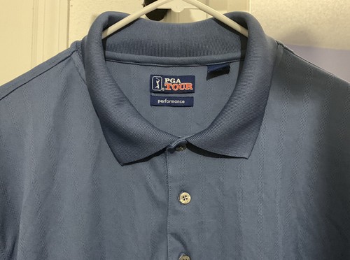 Camisa polo PGA 2XL Tour para hombre rendimiento golf azul excelente en excelente condición - Imagen 9 de 11