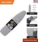 Extra Thick Padding Ironing Board Cover - Scorch & Water Resistant - Gray Floral