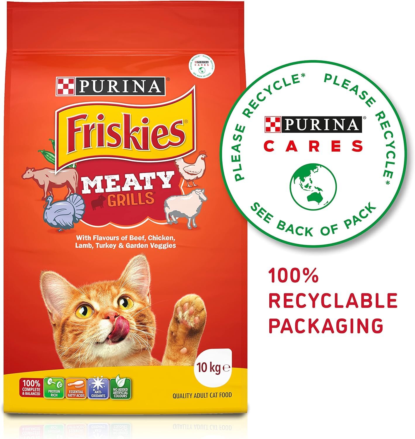 Friskies 10kg Adult Meaty Grills Dry Cat Food eBay