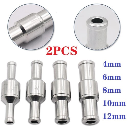 Tool Vehicles Petrol Resistant Diesel Type Aluminium Check Valve Silvery 2pcs - Picture 8 of 13