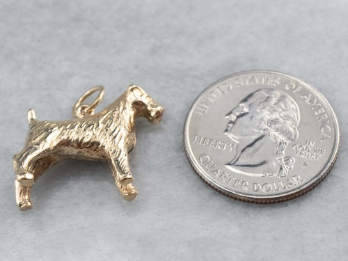 Gold Schnauzer Terrier Dog Charm - Picture 7 of 10