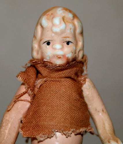 Porzellan Gelenk Miniatur Puppen Biskuit handbemalt gemarkt Japan 2 : Antik - Bild 5 von 15