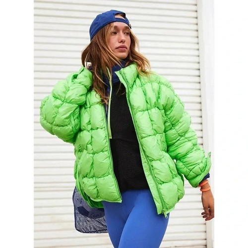 Nuevo con etiquetas Abrigo Chaqueta acolchada Free People crujiente brillante Pippa Embalable Verde Talla Med - Imagen 2 de 10