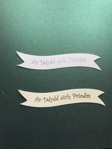 Ar Ddydd eich Priodas (Welsh On your Wedding Day) banners/card toppers pk10 - Picture 3 of 10