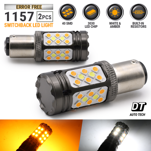 Syneticusa Error Free 1157 LED Switchback Decoding Turn Signal DRL Light Bulbs - Picture 7 of 7