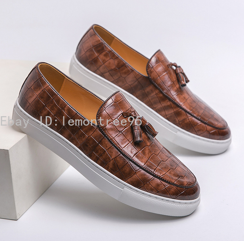 Mens Leather Penny Loafers New Shoes Dress Casual Tassel Slip-on Comfort US 6-10 - Picture 8 of 11