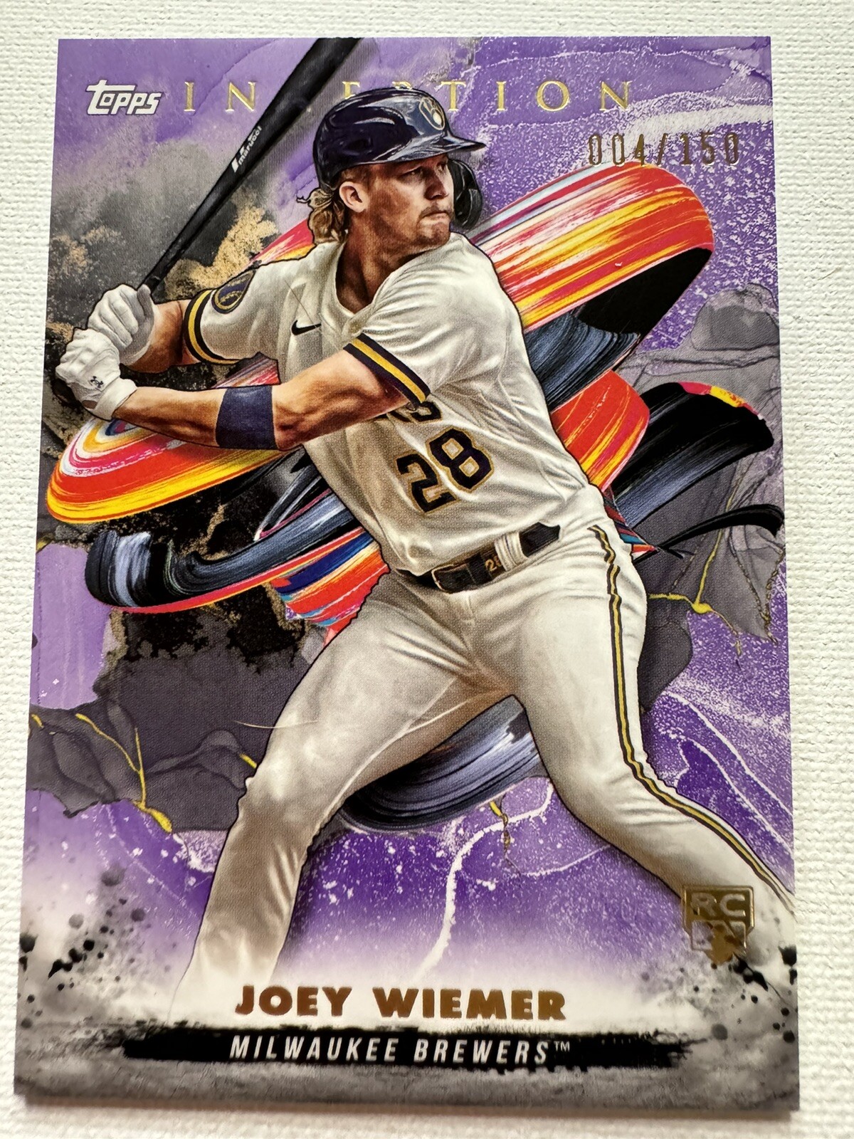 2023 Topps Inception Joey Wiemer Rookie Purple Parallel /150 RC Brewers