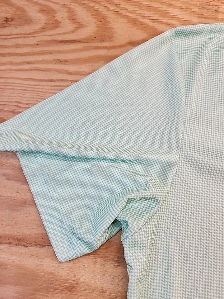 Рубашка поло для гольфа мужская Grand Slam зеленая Houndstooth размер XL легкая полиэстер - Изображение 3 из 4