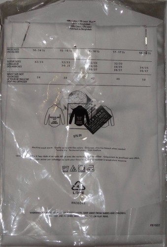 Calvin Klein Size 16 34 35 White Slim Fit Coupe Button Long Sleeve Shirt NWT NEW - Picture 7 of 12