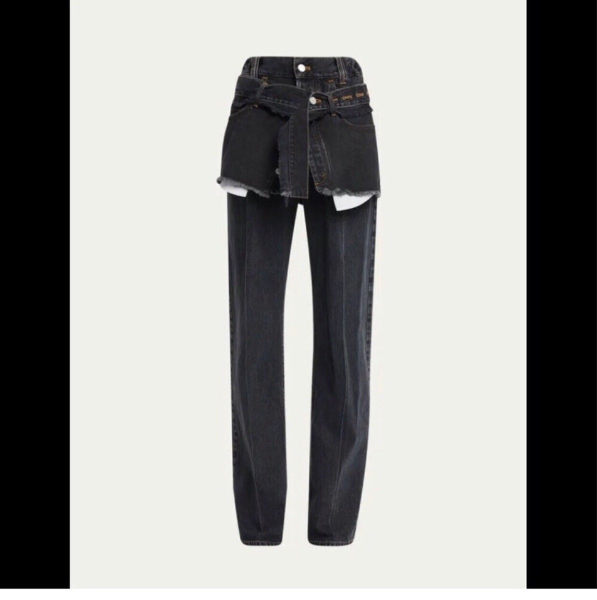 meryll rogge◆check denimpants Meryll Rogge deconstructed black jeans 27 | eBay