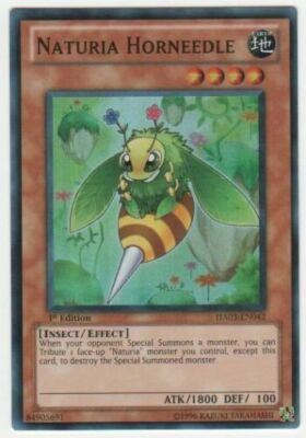 HA03-EN042 Naturia Horneedle Super Rare 1st Edition Mint YuGiOh Card