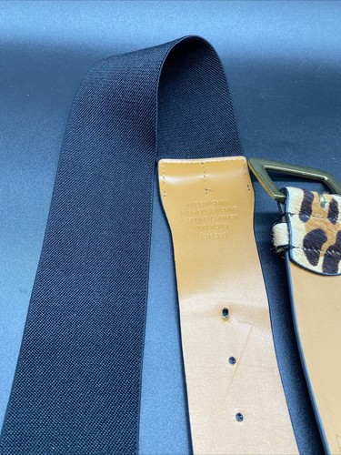 Vintage Ralph Lauren Women Belt Leather Cow Print Stretch Fashion Size L - Picture 11 of 14