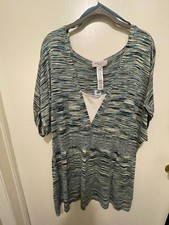Nine West Women's Size 3X Short Sleeve Tunic Top NWT 89