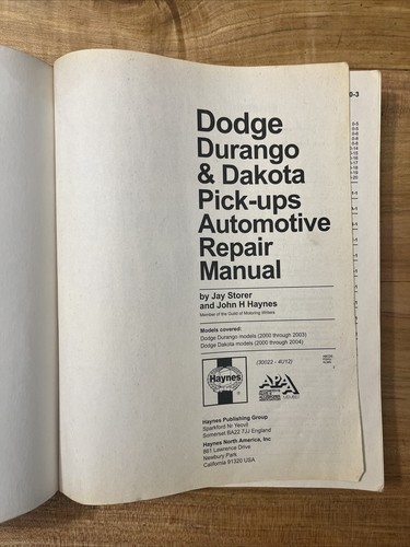 Haynes 30022 Repair Manual for Dodge Dakota 2000 -04 & Dodge Durango 2000 -03 - Bild 3 von 3