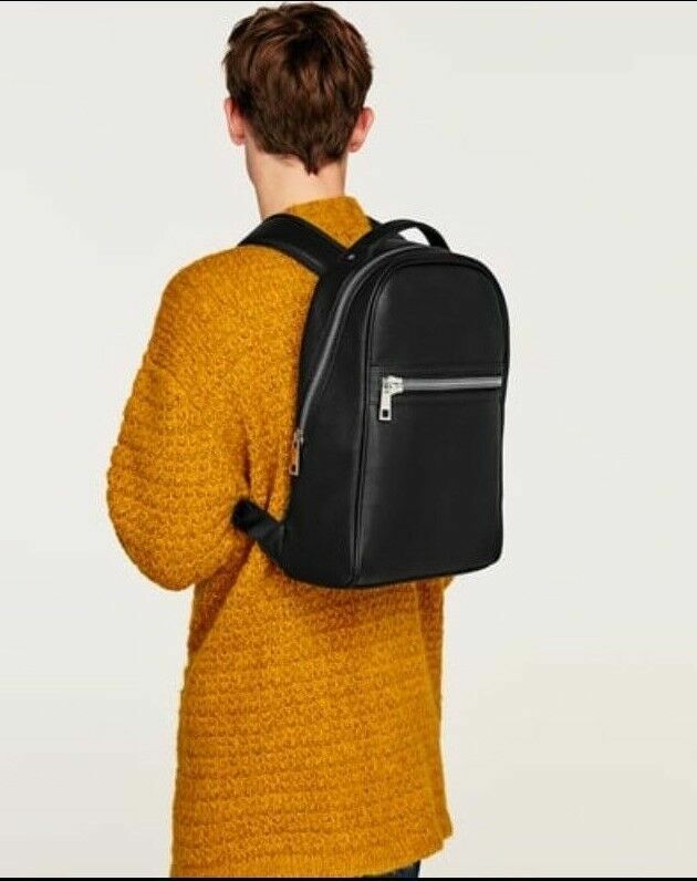 ZARA Unisex Black Faux Leather Backpack ++VERY RARE++ New | eBay ZARA Unisex Black Faux Leather Backpack ++VERY RARE++ New | eBay