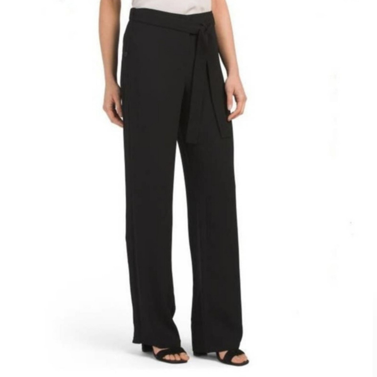 Theory✨LINDRAYIA B CLASSIC CREPE Theory Brilda Admiral Crepe Light Pants 8 Black Button Leg